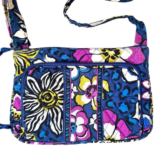 Vera Bradley Little Hipster Crossbody Bag African Violet Quilted Blue Womens - Picture 12 of 14